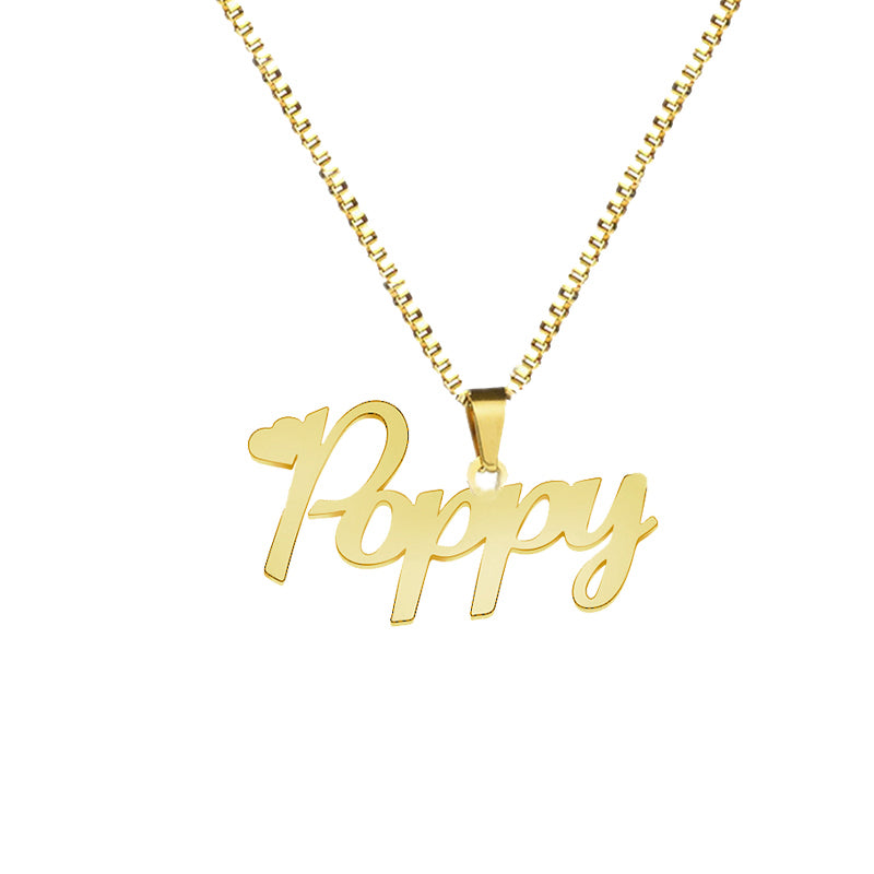 Custom Name Necklace With Box Chain Handmade