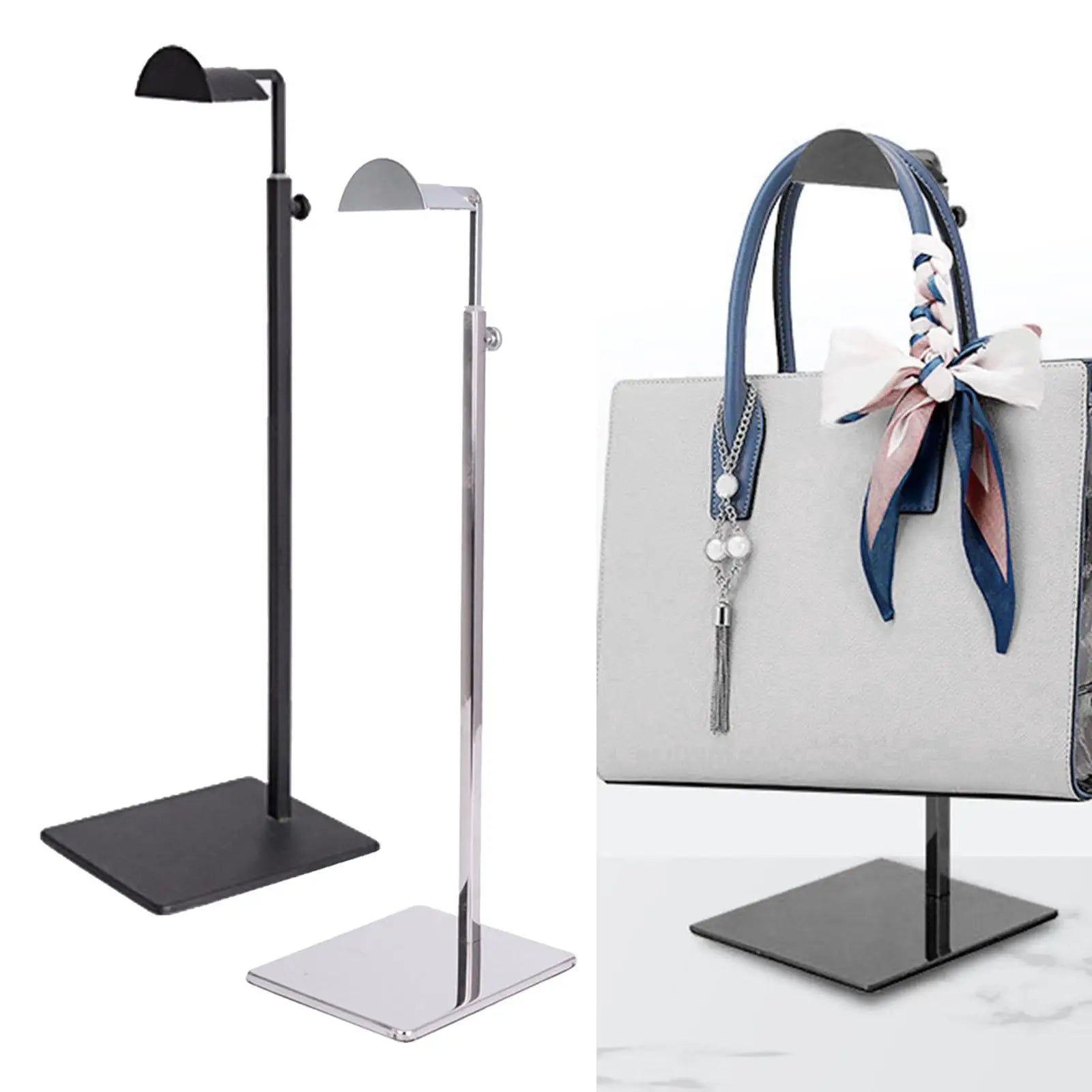 Handbag Display Stand Adjustable Polished Height Metal Hanging Bag