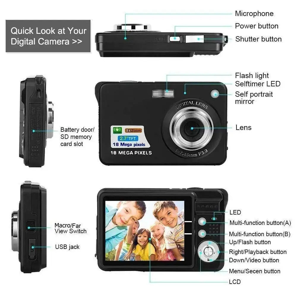 HD Digital Camera With LCD Screen Child Camera Outdoor Anti-Shake