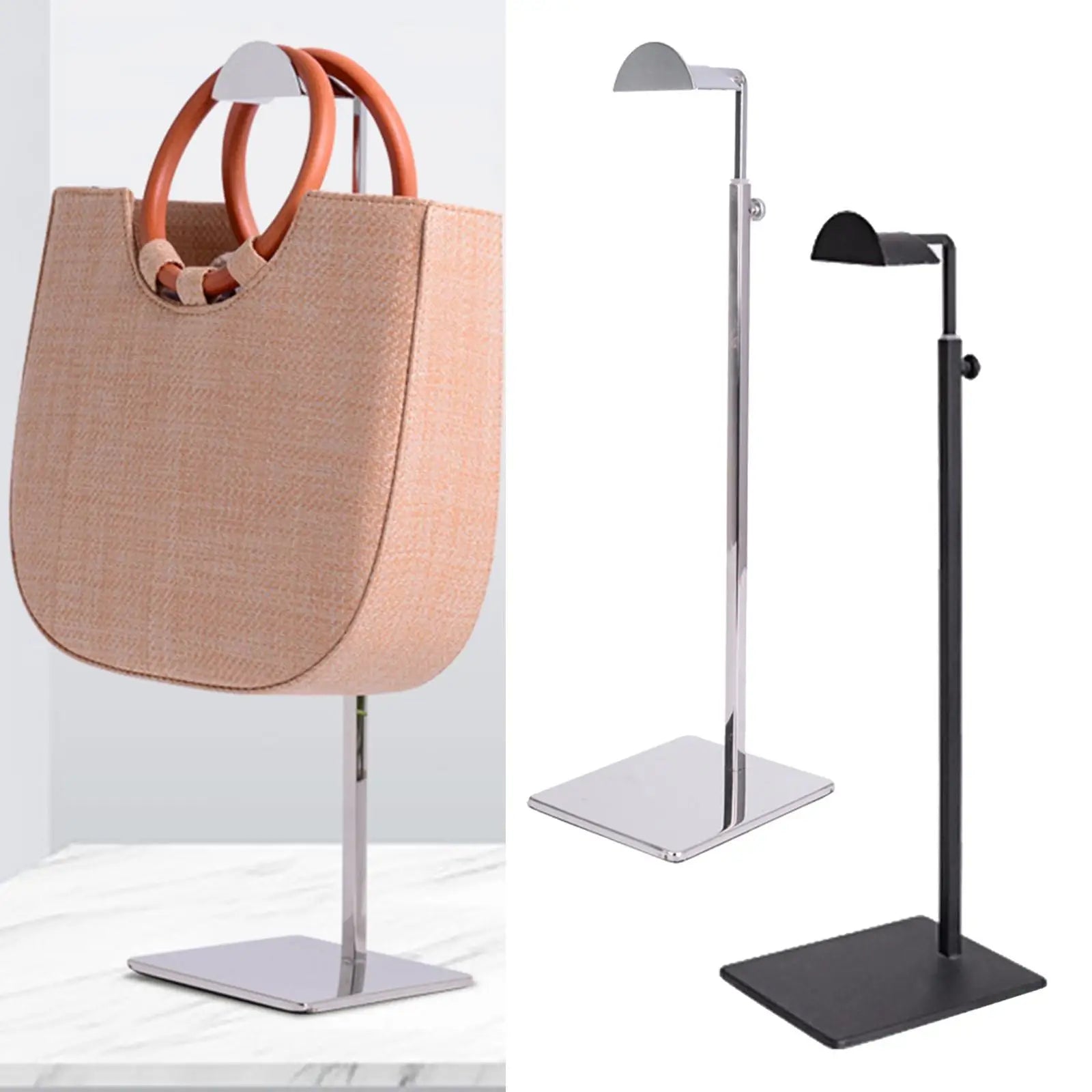 Handbag Display Stand Adjustable Polished Height Metal Hanging Bag