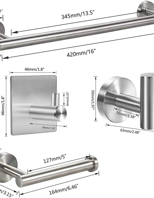 Load image into Gallery viewer, Stainless Steel Bathroom Hardware Set Robe Hook Towel Rail Bar Rack
