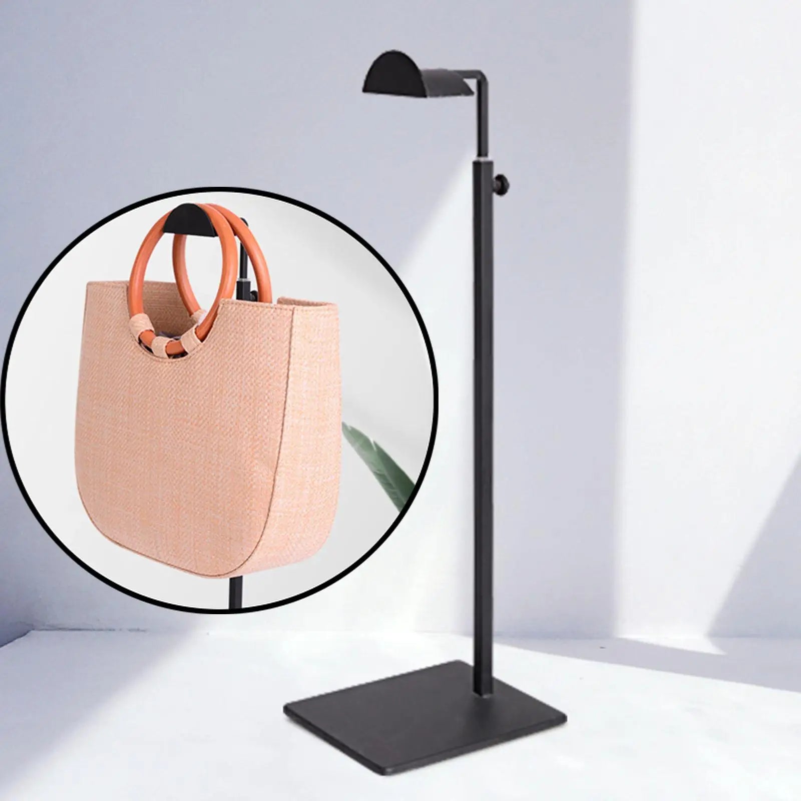 Handbag Display Stand Adjustable Polished Height Metal Hanging Bag