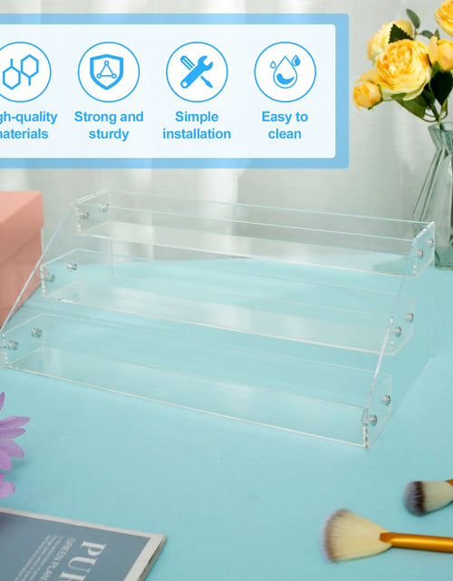 Load image into Gallery viewer, 2Pcs 3 Tier Acrylic Display Stand Set Large Capacity Clear Perfume
